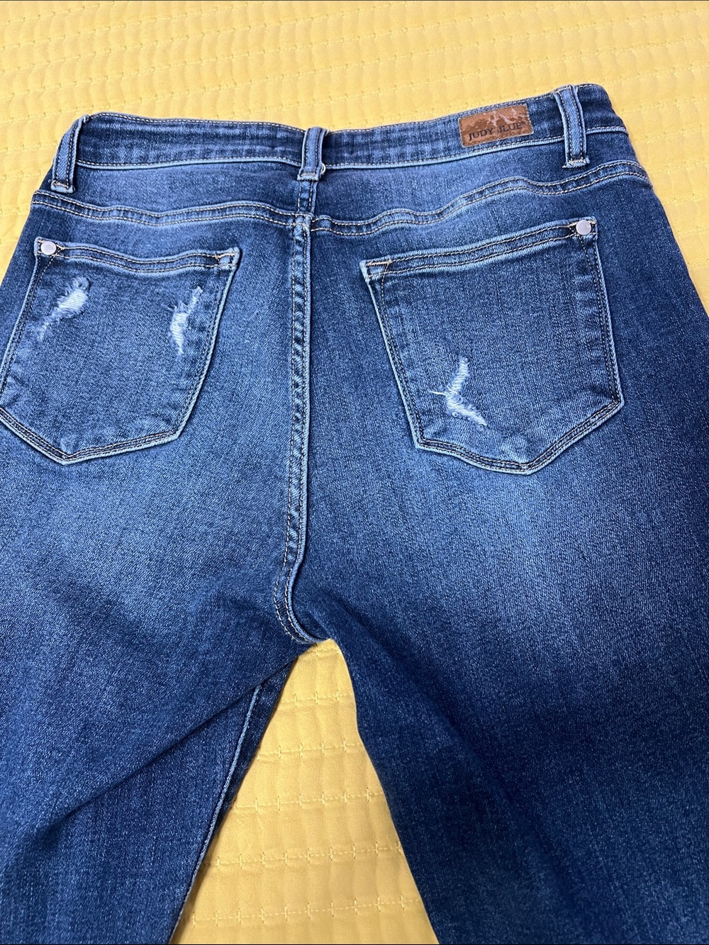 Judy Blue Dark Blue Distressed Skinny Jeans - Picture 10 of 12